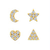 Fashion Geometric Star Moon Copper Plating Artificial Rhinestones Earrings 1 Set