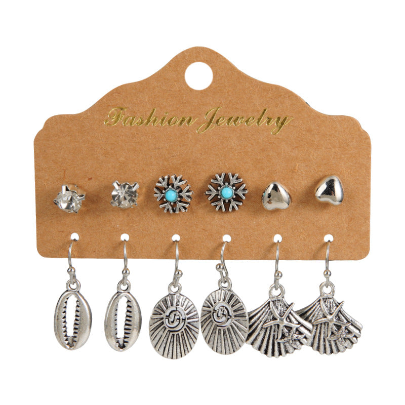 1 Set Fashion Leaves Starfish Metal Plating Women's Drop Earrings Earrings