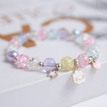 1 Piece Casual Heart Shape Artificial Crystal Metal Plating Women's Bracelets