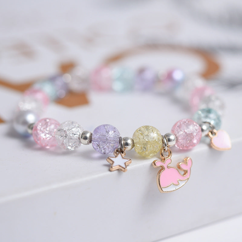 1 Piece Casual Heart Shape Artificial Crystal Metal Plating Women's Bracelets