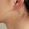 Simple Style Circle Star Heart Shape Stainless Steel Plating Hoop Earrings 1 Pair