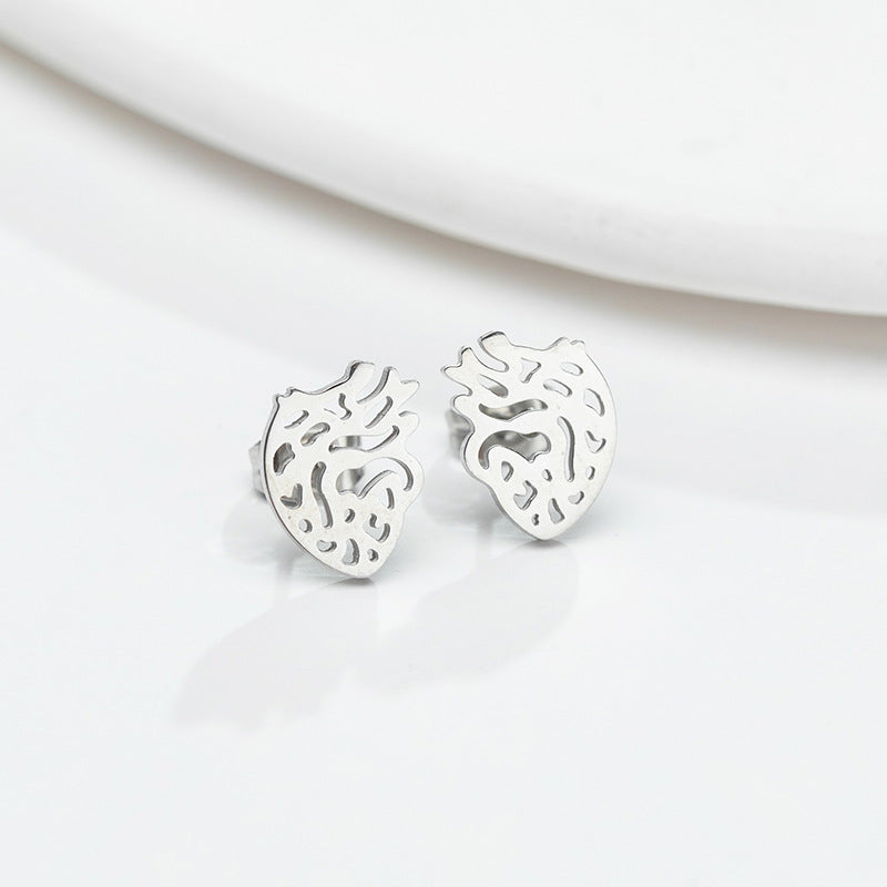 Retro Geometric Stainless Steel Irregular Ear Studs 1 Pair