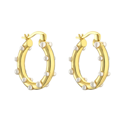 1 Pair Simple Style Solid Color Plating Copper Gold Plated Earrings