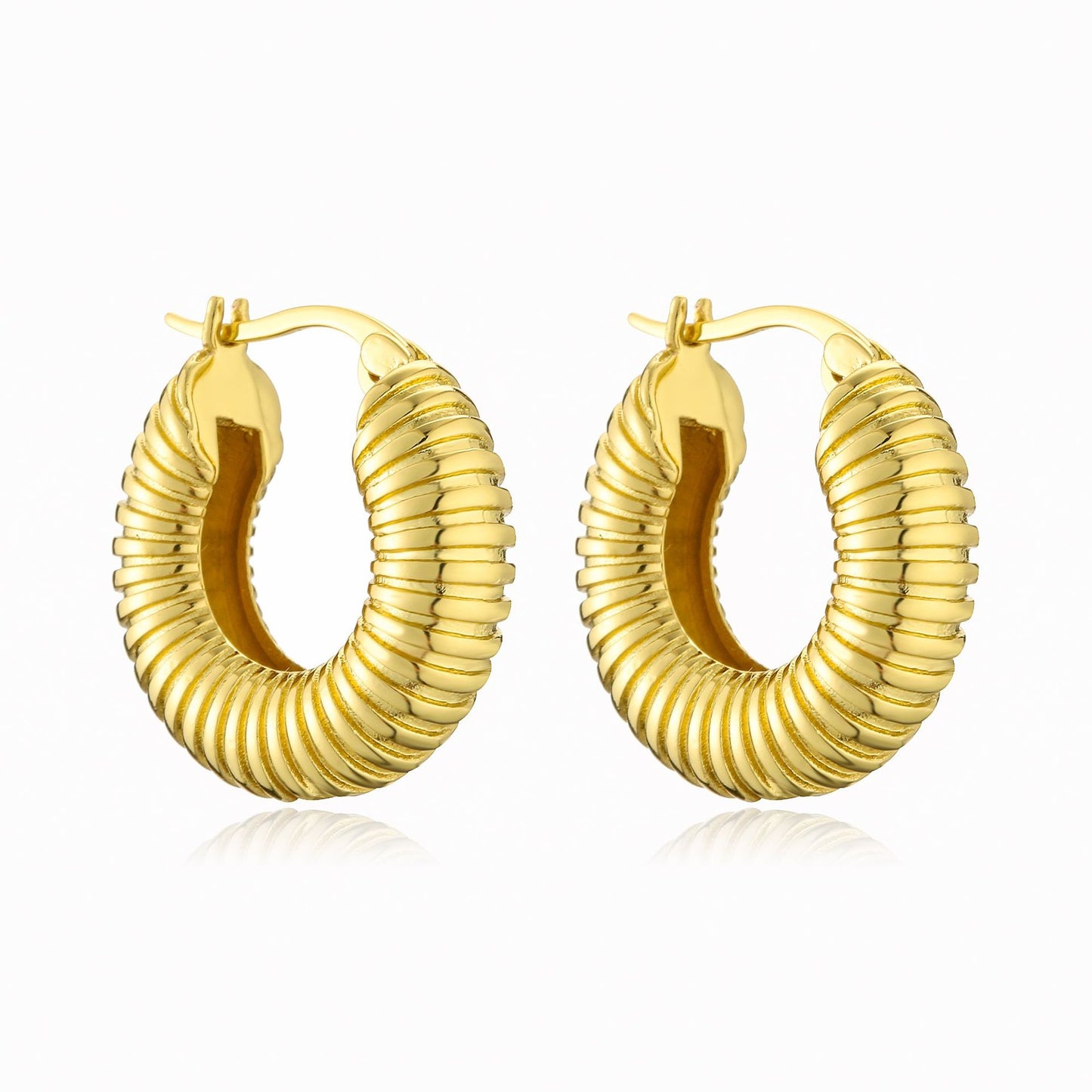 1 Pair Simple Style Solid Color Plating Copper Gold Plated Earrings