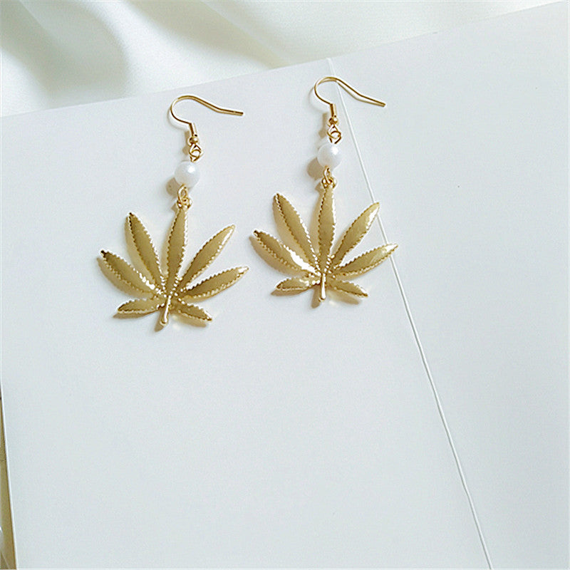 1 Pair Fashion Leaf Alloy Plating Women's Drop Earrings