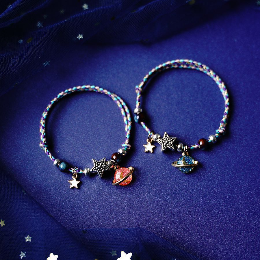 1 Pair Fashion Star Moon Alloy Handmade Unisex Bracelets