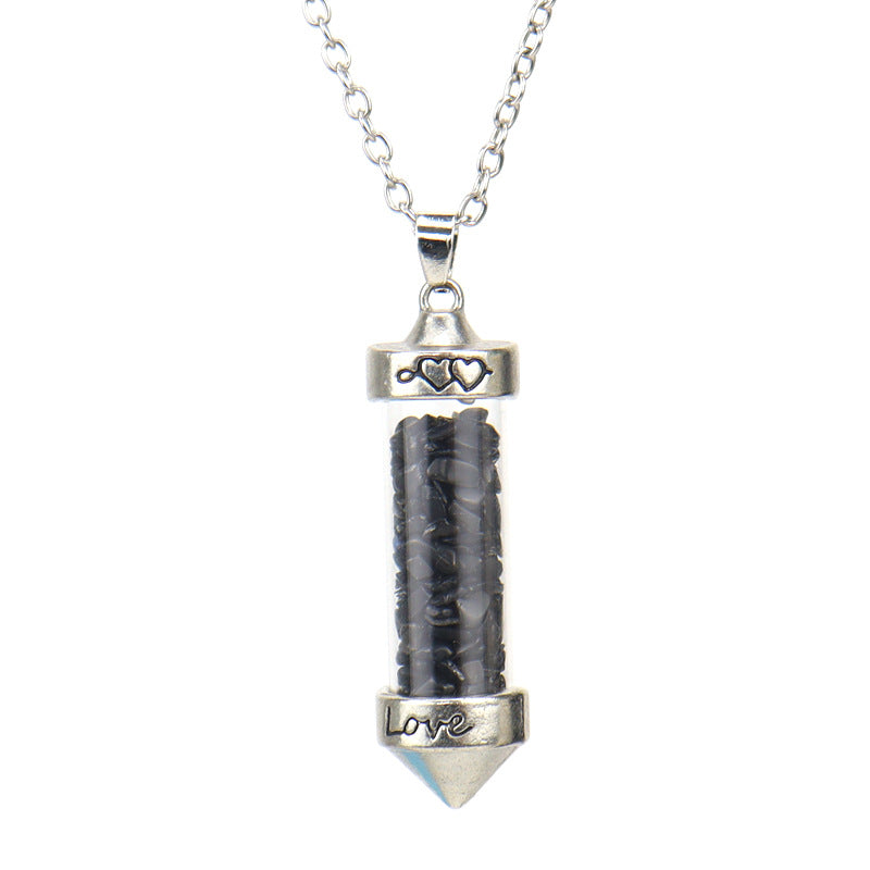 Retro Ing Bottle Crystal Plating Pendant Necklace 1 Piece