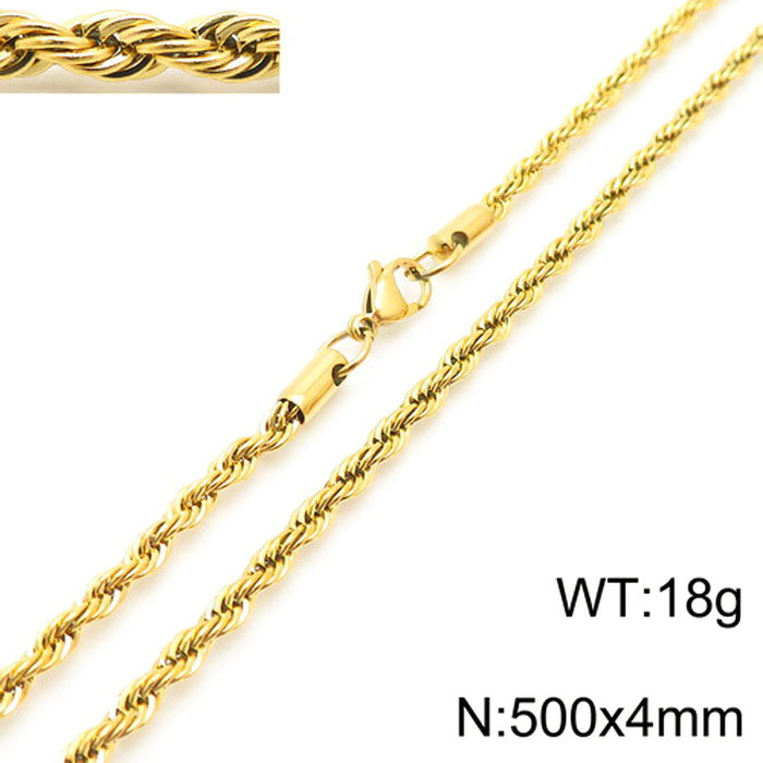 Casual Simple Style Solid Color Stainless Steel Titanium Steel Plating Gold Plated Necklace