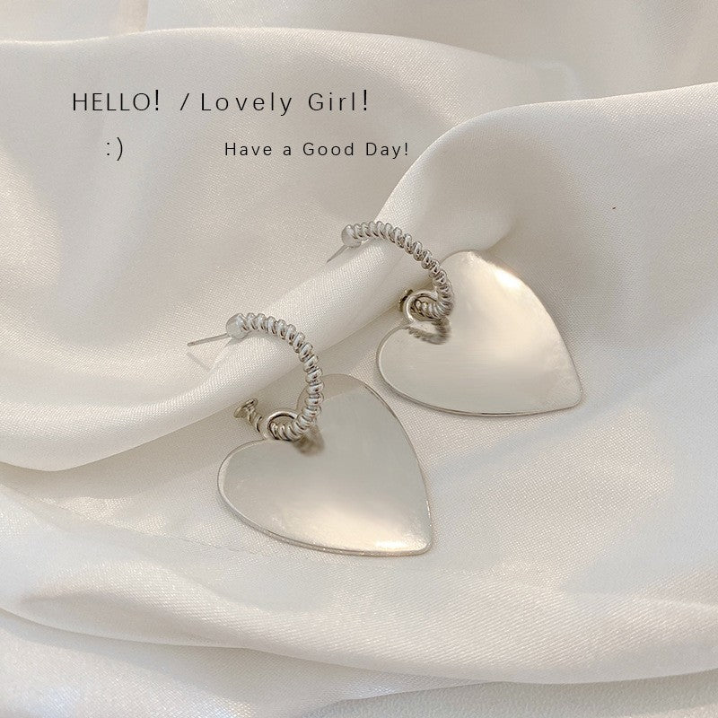 Sweet Heart Shape Bow Knot Copper Inlay Rhinestones Earrings 1 Pair