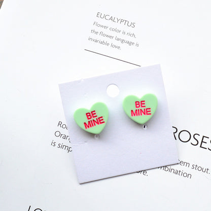 1 Pair Simple Style Heart Shape Arylic Women'S Ear Studs