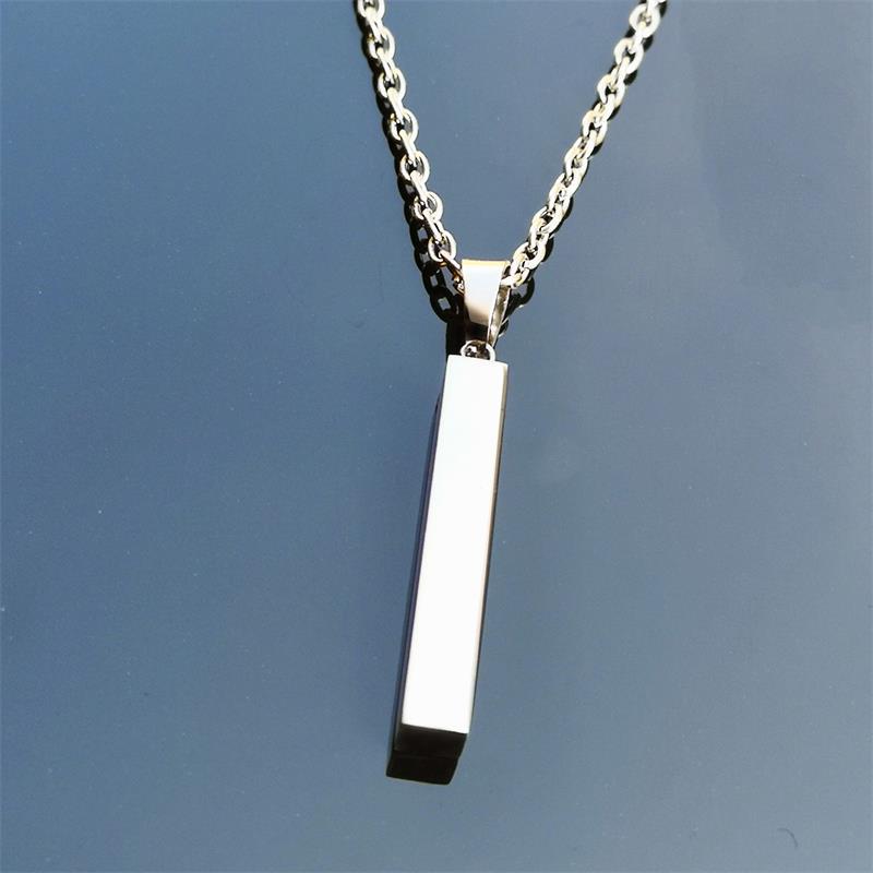 Fashion Solid Color Rectangle Stainless Steel Plating Pendant Necklace 1 Piece