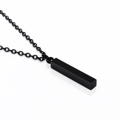 Fashion Solid Color Rectangle Stainless Steel Plating Pendant Necklace 1 Piece