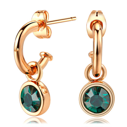 Simple Style Solid Color Copper Plating Inlay Zircon Drop Earrings 1 Pair