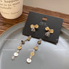 Elegant Geometric Copper Plating Artificial Pearls Rhinestones Drop Earrings 1 Pair