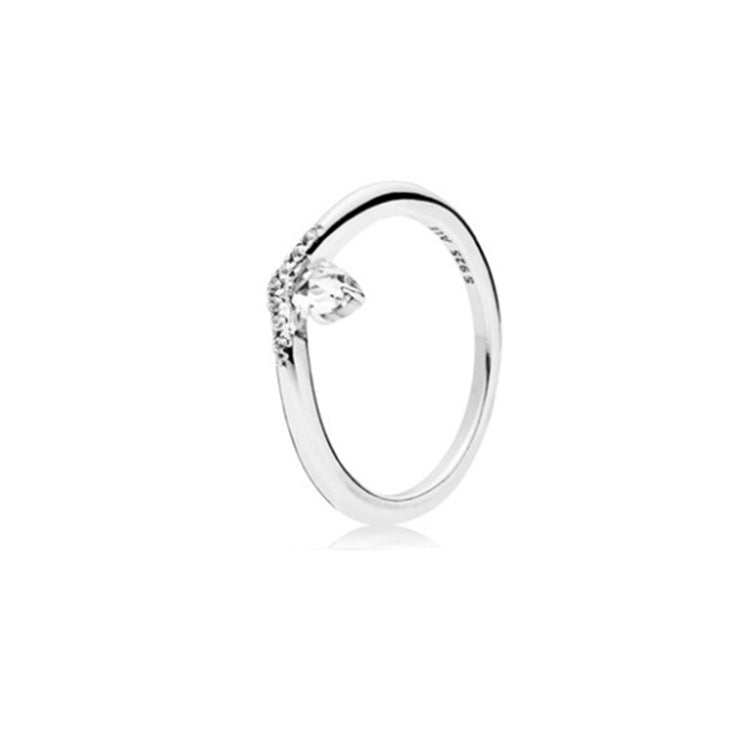 Retro Round Sterling Silver Inlay Artificial Diamond Rings 1 Piece