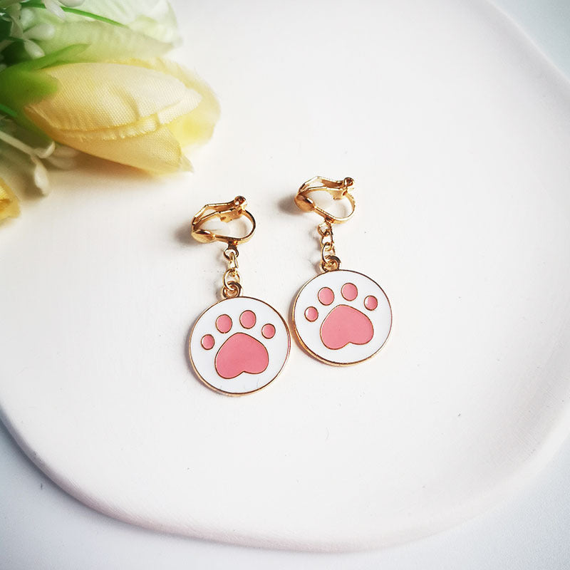 1 Pair Cute Sun Cat Alloy Enamel Women's Girl's Ear Clips