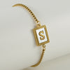 Stainless Steel Simple Style Letter Plating Inlay Shell Bracelets