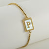 Stainless Steel Simple Style Letter Plating Inlay Shell Bracelets