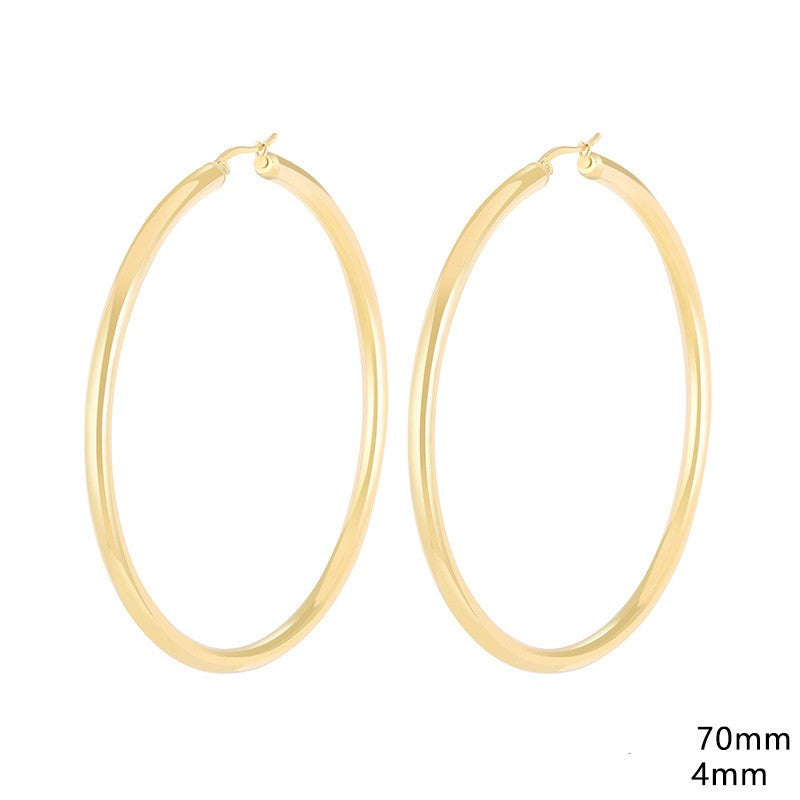 Fashion Geometric Stainless Steel Plating Earrings 1 Pair