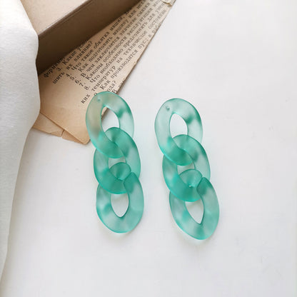 1 Pair Simple Style Solid Color Alloy Resin Women's Drop Earrings