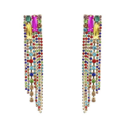 1 Pair Fashion Geometric Alloy Plating Rhinestones Women's Drop Earrings