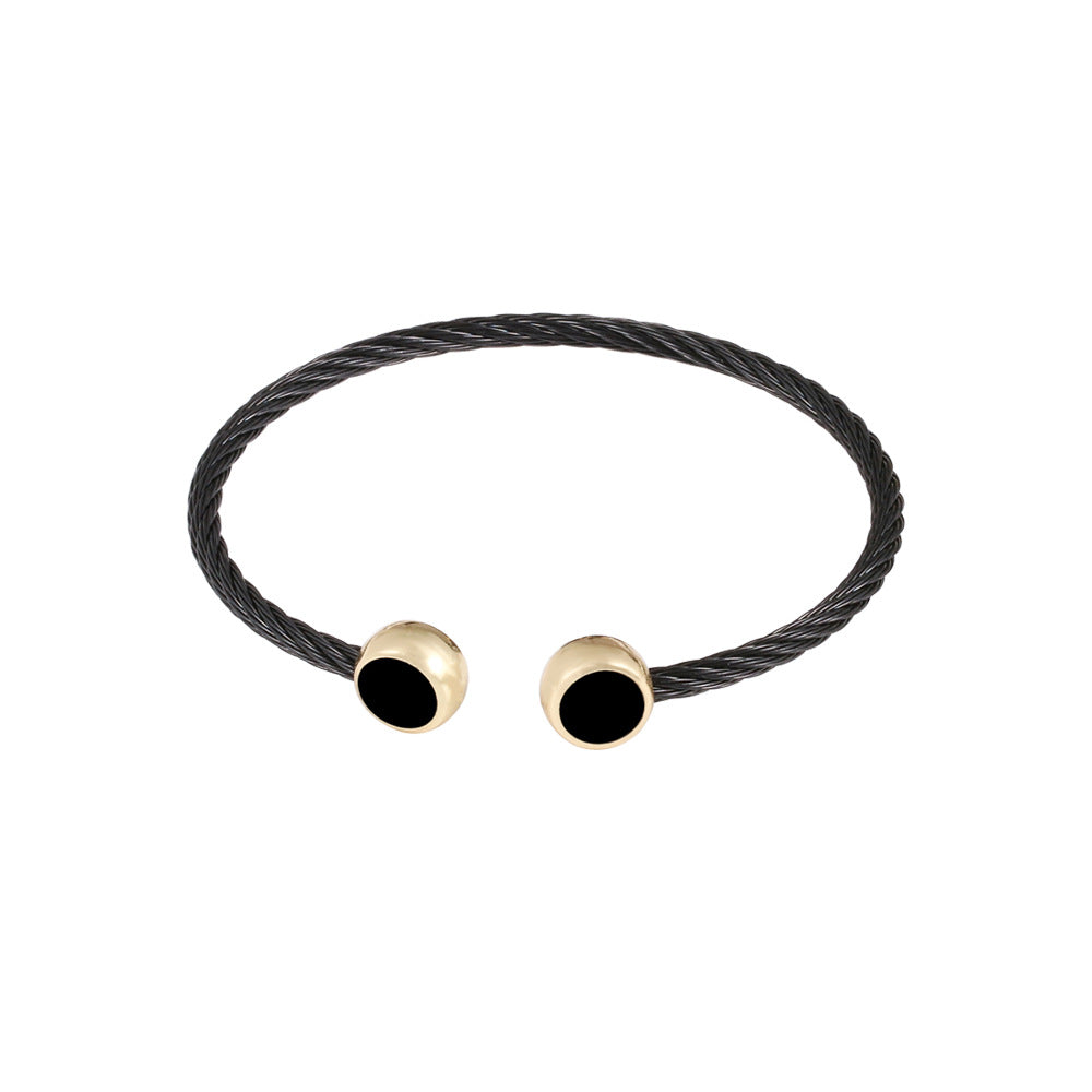 Simple Style Twist Stainless Steel Enamel Unisex Rings Bracelets Earrings