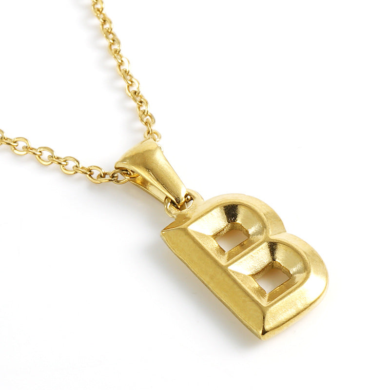 Fashion Letter Stainless Steel Titanium Steel Plating Pendant Necklace