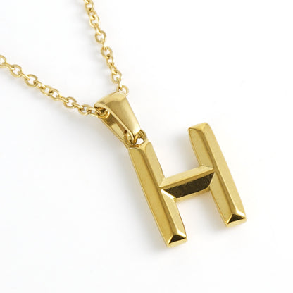 Fashion Letter Stainless Steel Titanium Steel Plating Pendant Necklace