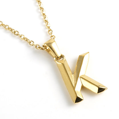 Fashion Letter Stainless Steel Titanium Steel Plating Pendant Necklace