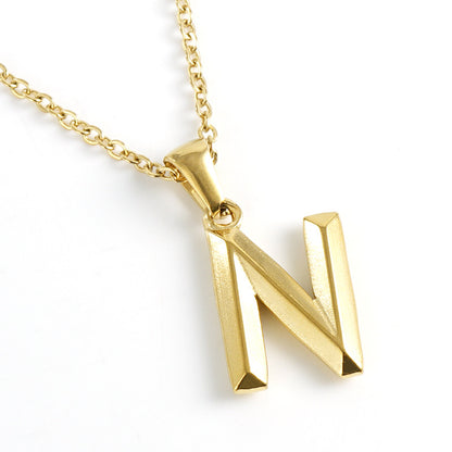 Fashion Letter Stainless Steel Titanium Steel Plating Pendant Necklace