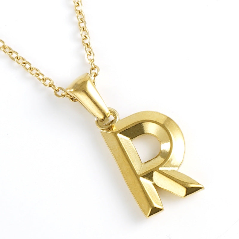 Fashion Letter Stainless Steel Titanium Steel Plating Pendant Necklace