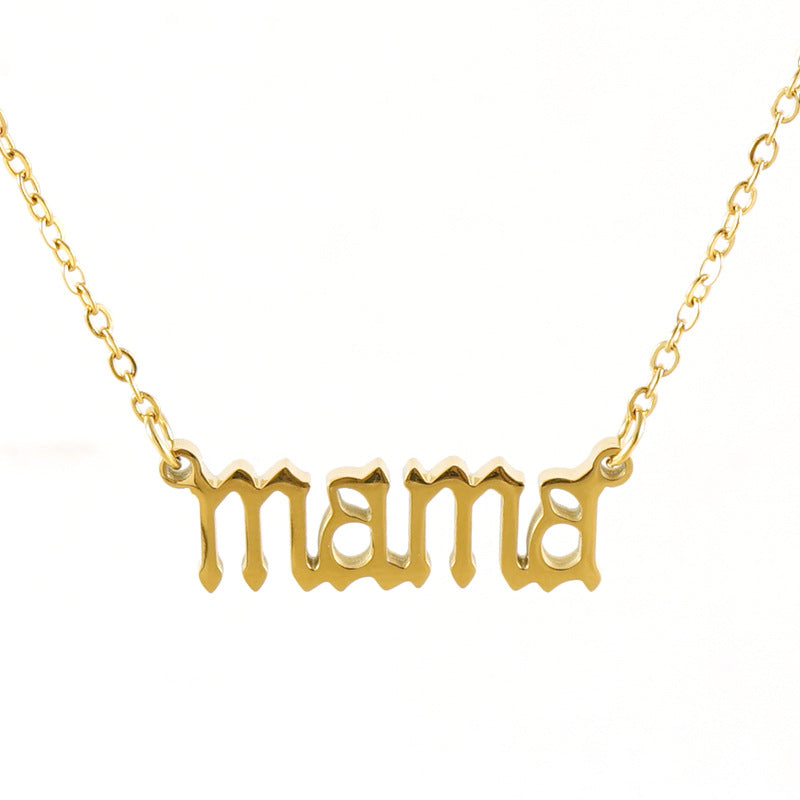 Lady Letter Stainless Steel Titanium Steel Plating Pendant Necklace 1 Piece