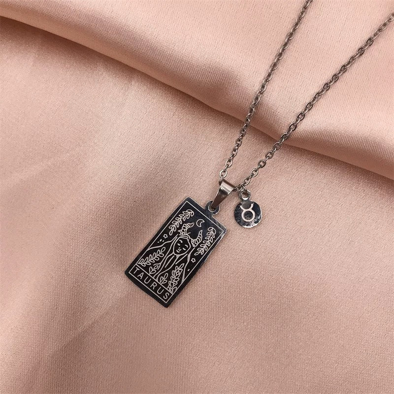 Fashion Constellation Stainless Steel Titanium Steel Plating Pendant Necklace 1 Piece