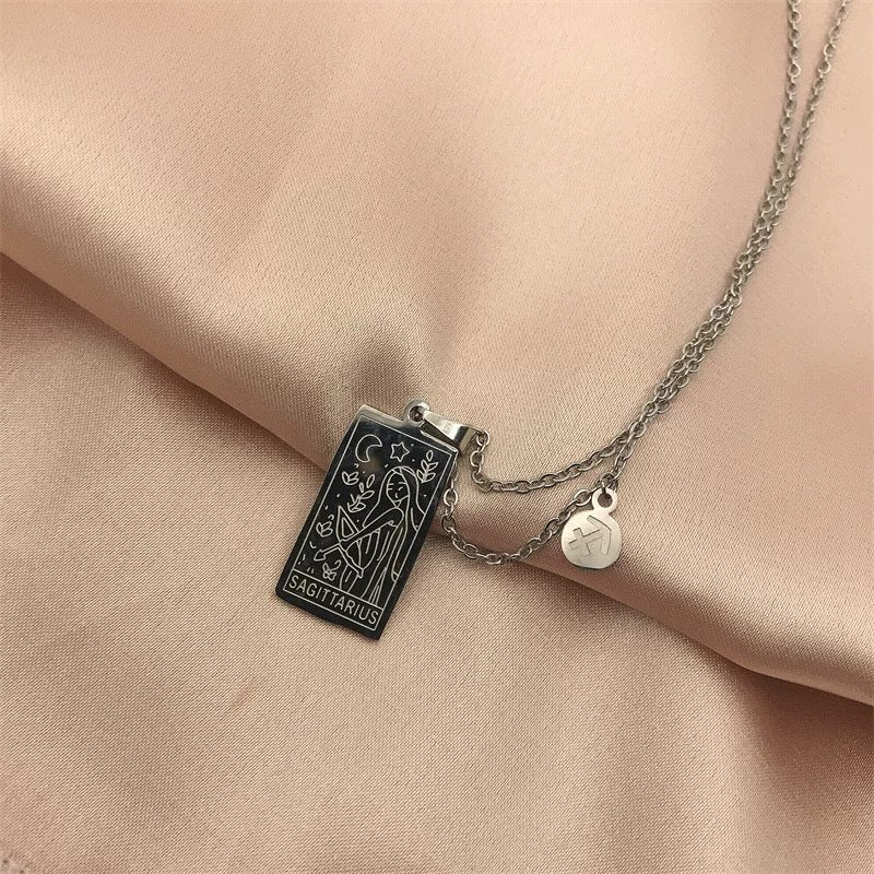 Fashion Constellation Stainless Steel Titanium Steel Plating Pendant Necklace 1 Piece