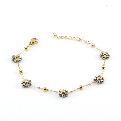 Wholesale Lady Flower Stainless Steel Titanium Steel Plating Bracelets Necklace