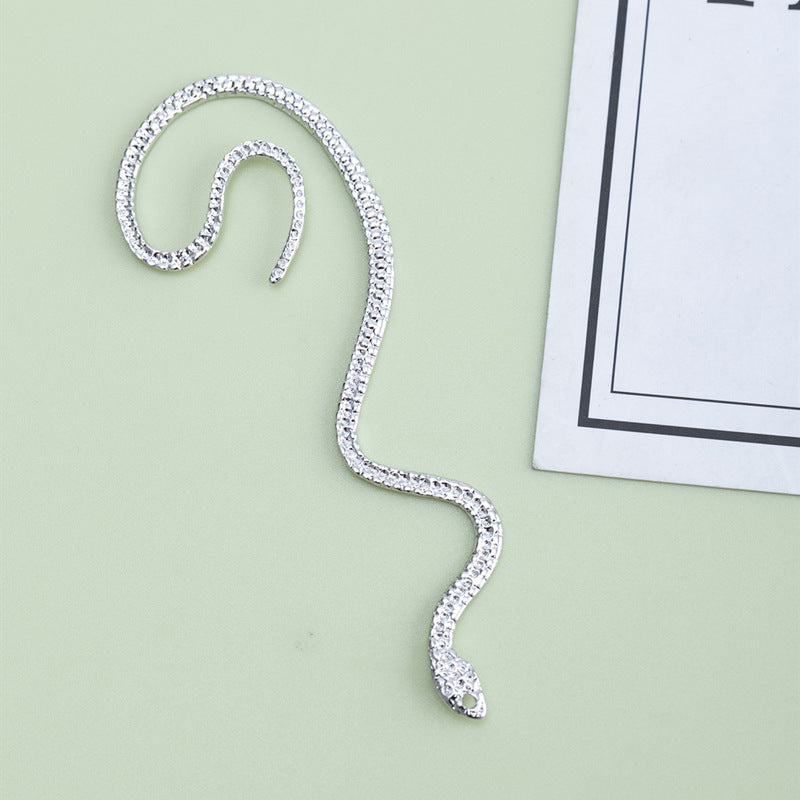 Wholesale Jewelry Fashion Snake Metal Artificial Diamond Plating Inlay Ear Clips