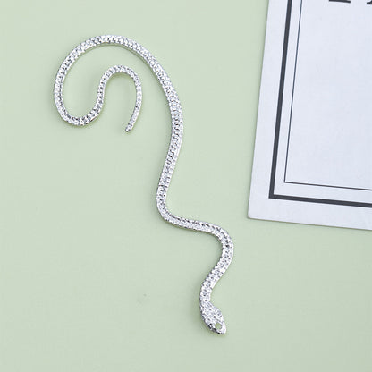 Wholesale Jewelry Fashion Snake Metal Artificial Diamond Plating Inlay Ear Clips