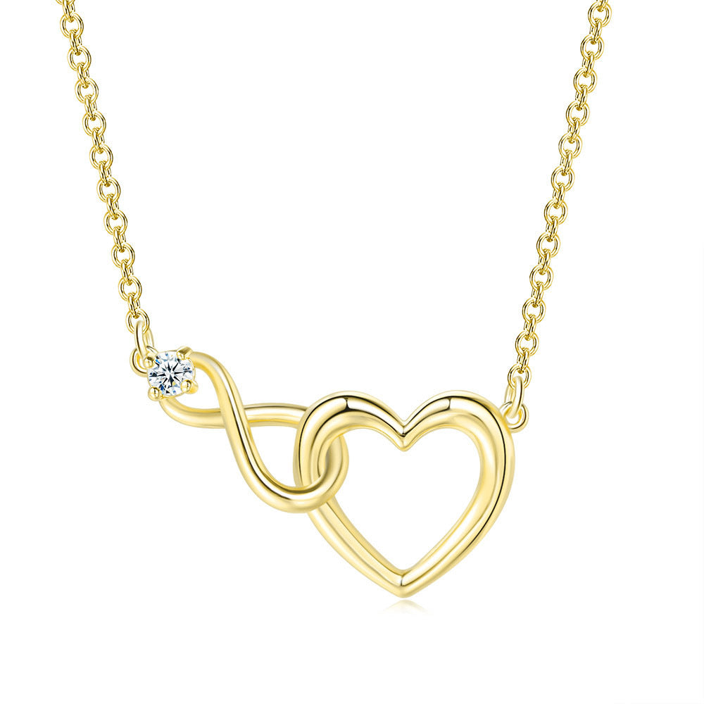 Sweet Simple Style Infinity Heart Shape Copper Inlay Zircon Bracelets Necklace