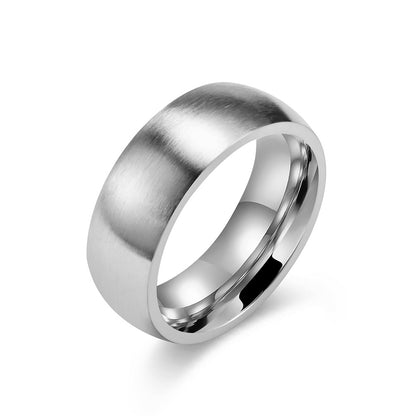 Simple Style Solid Color Titanium Steel Rings 1 Piece