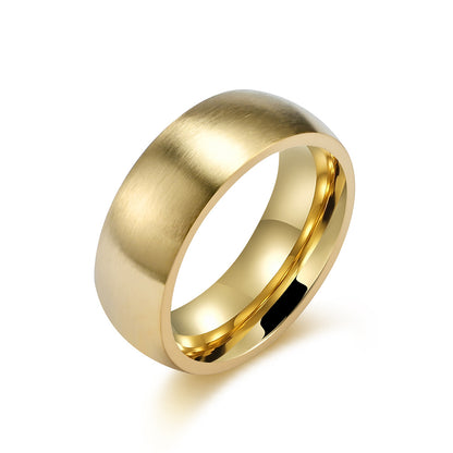 Simple Style Solid Color Titanium Steel Rings 1 Piece