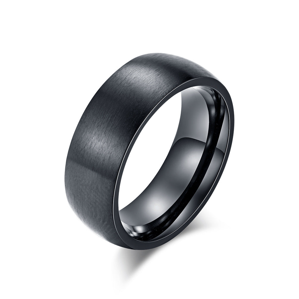 Simple Style Solid Color Titanium Steel Rings 1 Piece