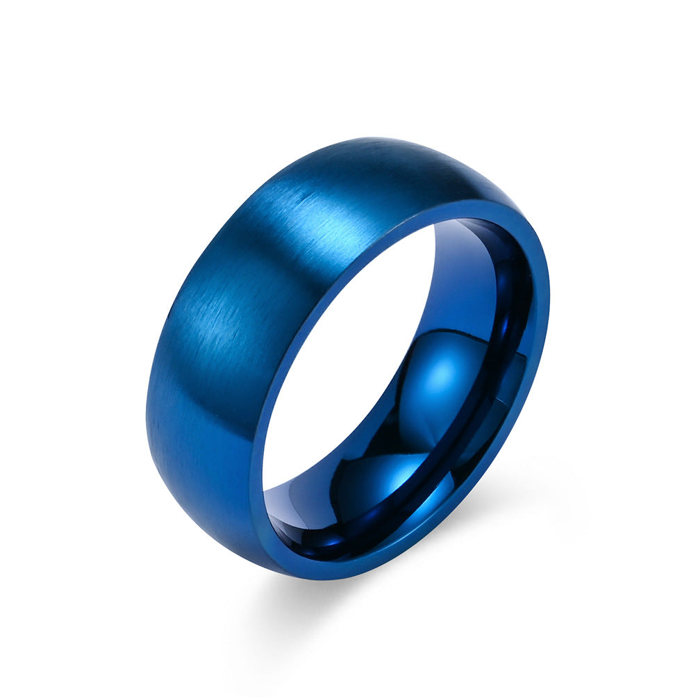 Simple Style Solid Color Titanium Steel Rings 1 Piece