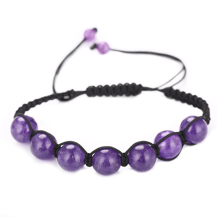 Simple Style Round Natural Stone Beaded Knitting Bracelets 1 Piece
