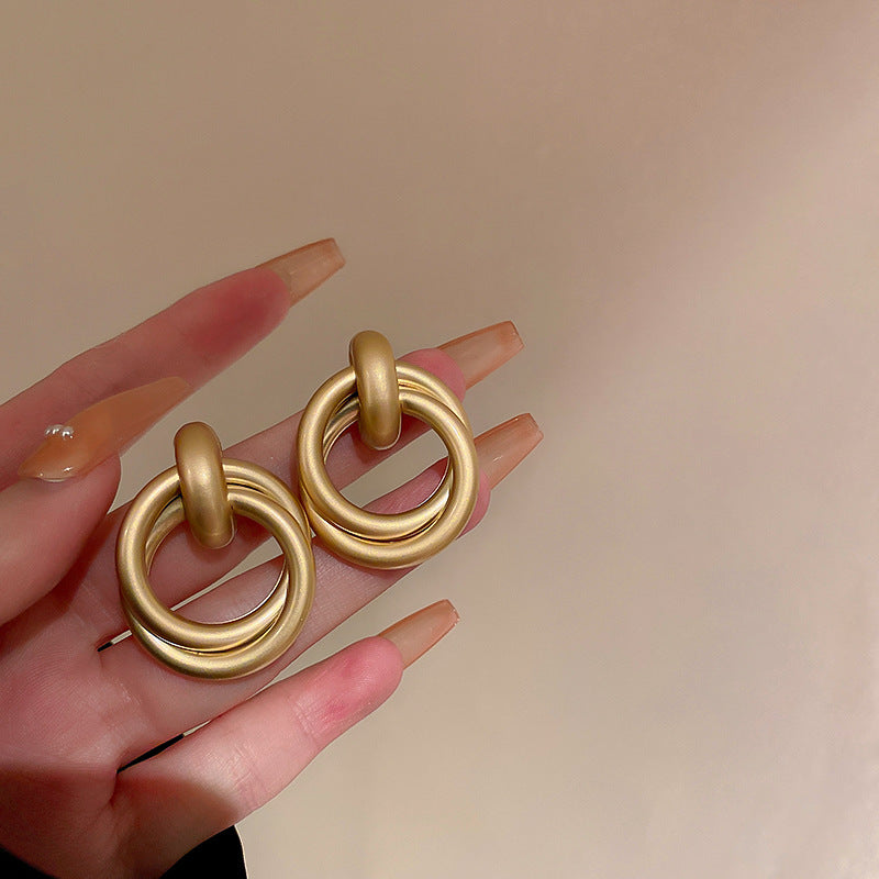 1 Pair Streetwear Geometric Plating Metal Hoop Earrings