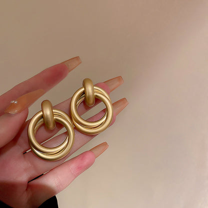 1 Pair Streetwear Geometric Plating Metal Hoop Earrings