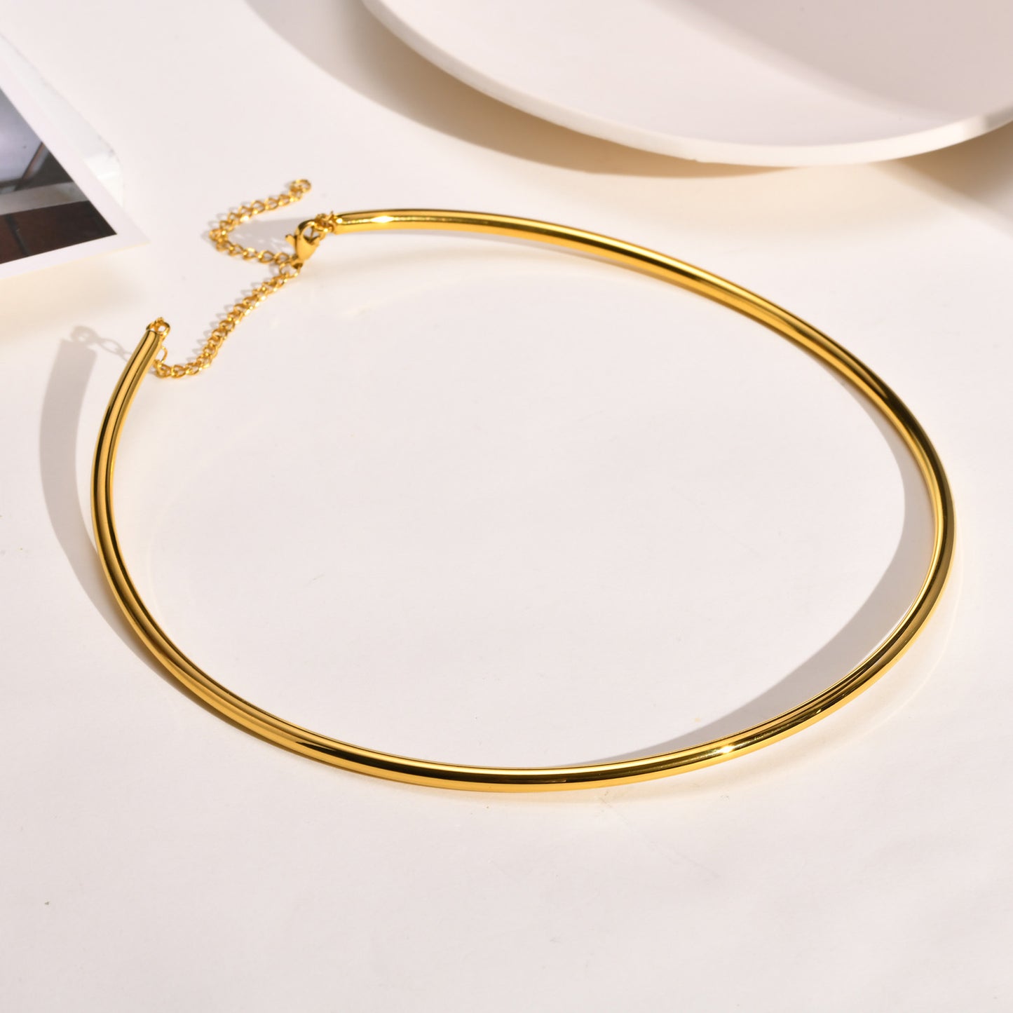 Simple Style Solid Color Stainless Steel Choker 1 Piece