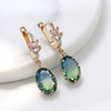 Fashion Geometric Copper Plating Hollow Out Artificial Crystal Earrings 1 Pair