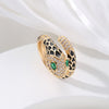 Retro Snake Copper Enamel Zircon Rings 1 Piece