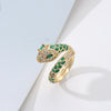 Retro Snake Copper Enamel Zircon Rings 1 Piece