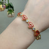 Ethnic Style Heart Shape Copper Enamel Plating Inlay Zircon Bracelets 1 Piece